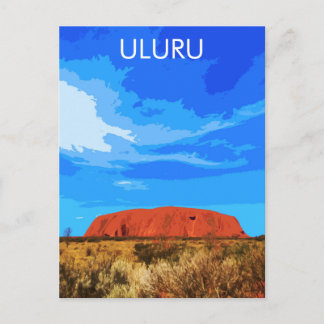 Carte postale Vintage voyage Art Uluru Australie