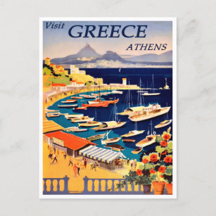 Carte postale Vintage voyage Athènes, Grèce