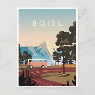 Carte Postale Vintage voyage Boise Idaho États-Unis rétro