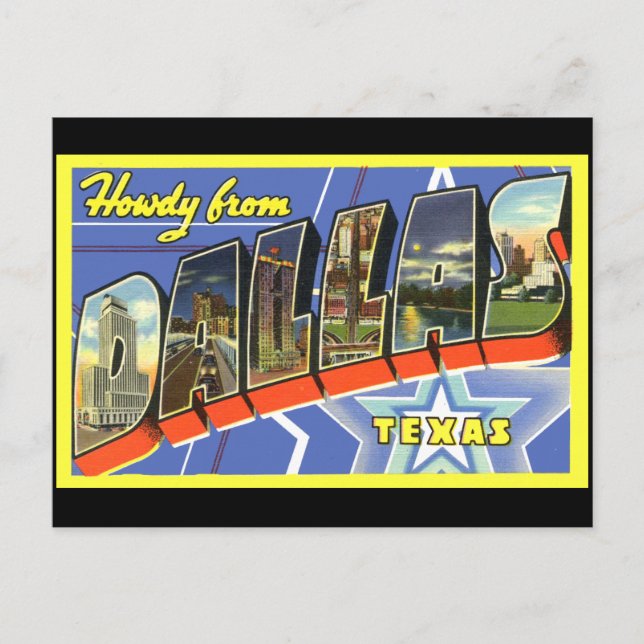 Carte postale Vintage voyage Dallas (Devant)