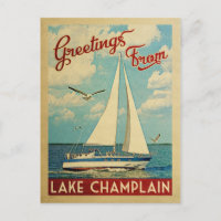 Vintage voyage de bateau à voile du lac Champlain