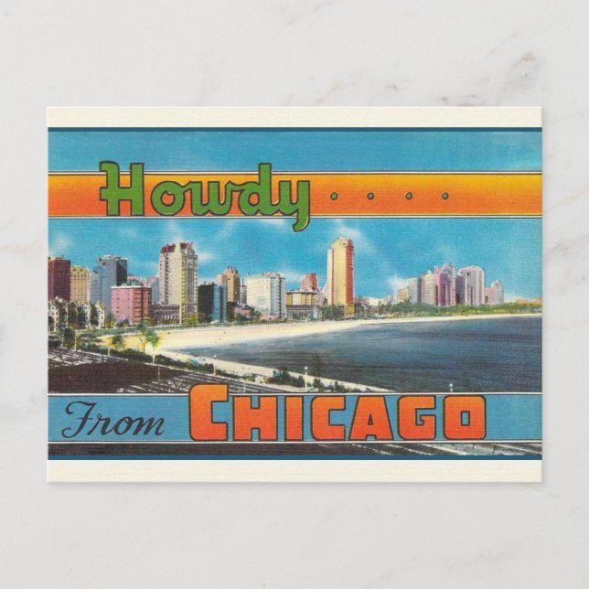 Carte postale Vintage voyage de Chicago (Devant)