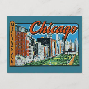 Carte postale Vintage voyage de Chicago