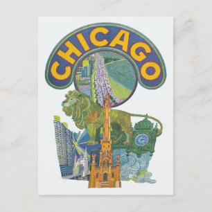 Carte postale Vintage voyage de Chicago