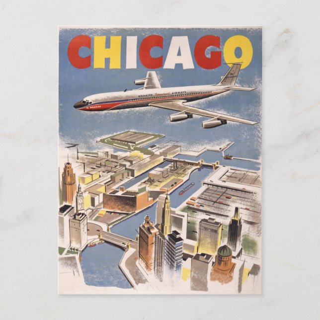 Carte Postale Vintage voyage de Chicago (Devant)