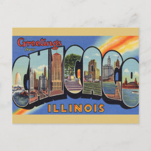 Carte postale Vintage voyage de Chicago Big City !