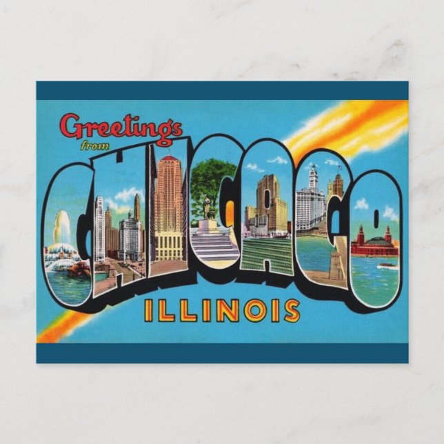 Carte postale Vintage voyage de Chicago, Illinois (Devant)