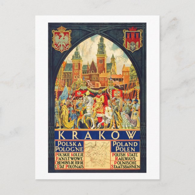Carte Postale Vintage voyage de Cracovie (Devant)