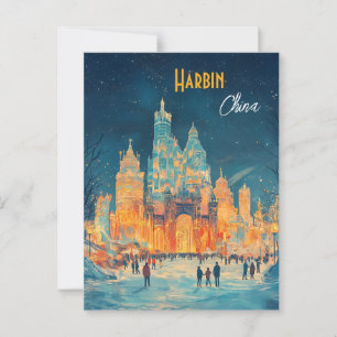 Carte postale Vintage voyage de Harbin Chine