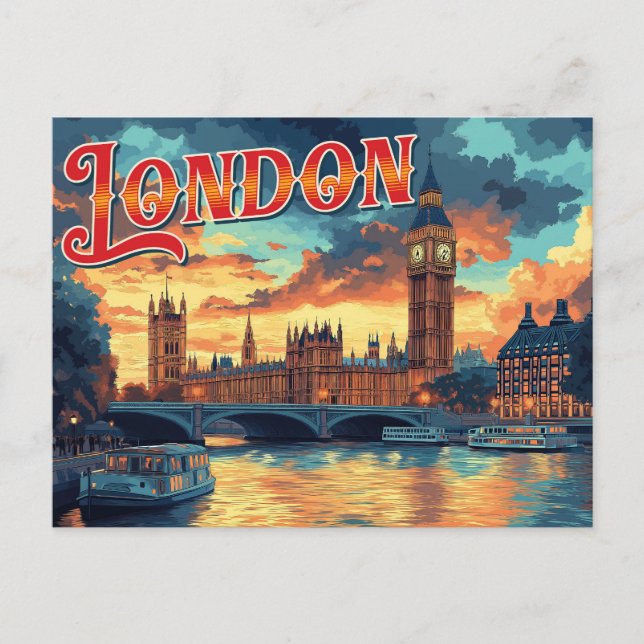 Carte Postale Vintage voyage de Londres (Devant)
