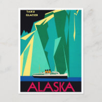 Carte postale Vintage voyage du glacier Taku de l'