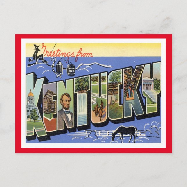 Carte Postale Vintage voyage du Kentucky (Devant)
