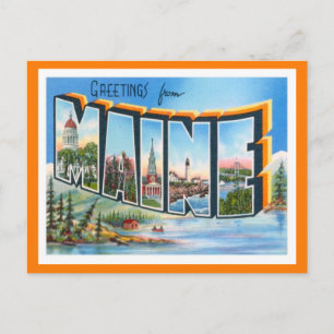 Carte Postale Vintage voyage du Maine