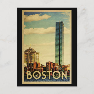 Carte Postale Vintage voyage du Massachusetts de Boston