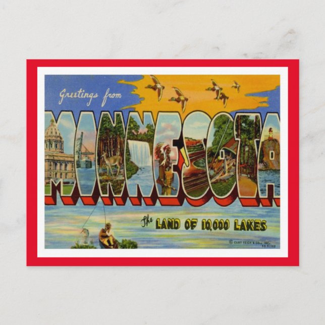 Carte Postale Vintage voyage du Minnesota (Devant)