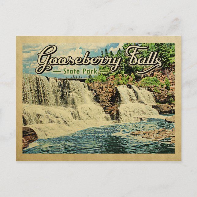Carte Postale Vintage voyage du parc national de Gooseberry Fall (Devant)
