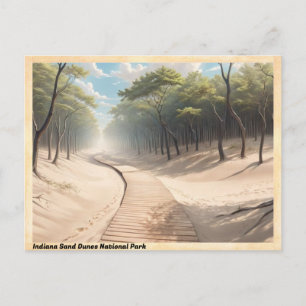 Carte Postale Vintage voyage du parc national des dunes de sable