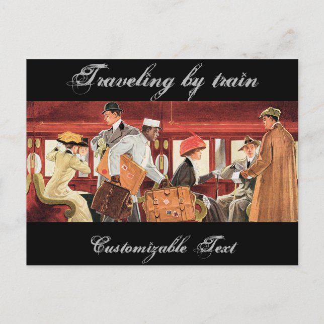 Carte Postale Vintage voyage En Train (Devant)