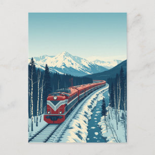 Carte Postale Vintage voyage ferroviaire transsibérien
