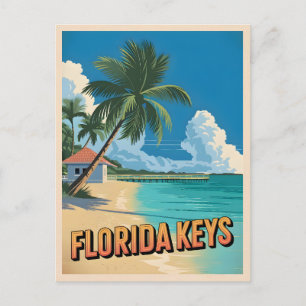 Carte Postale Vintage voyage Florida Keys Beach Plage Pittoresqu