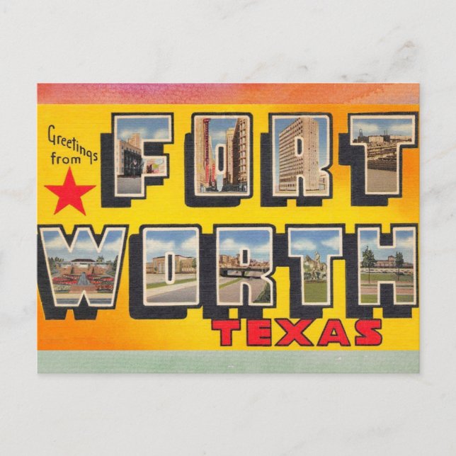 Carte postale Vintage voyage Fort Worth Texas (Devant)