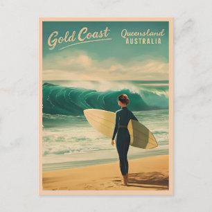Carte Postale Vintage voyage Gold Coast Australie Retro Pittores