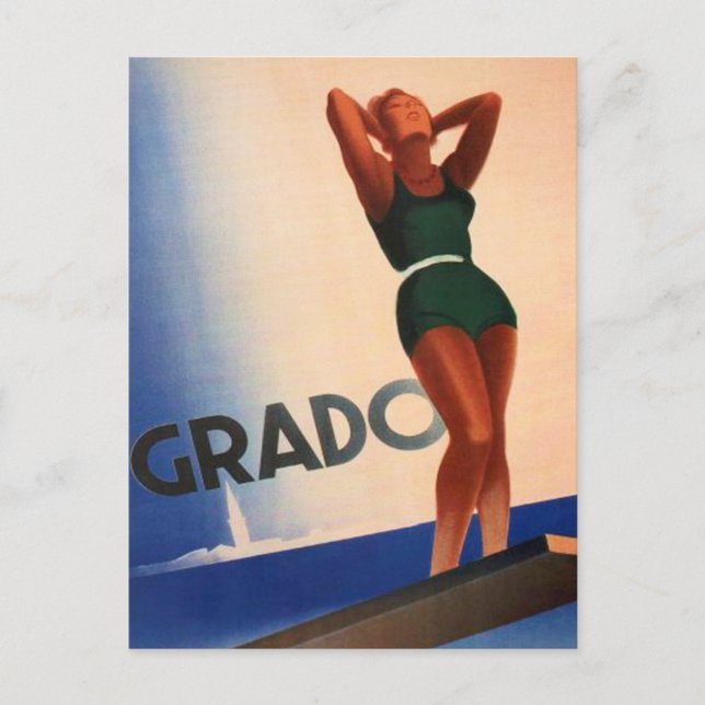 Carte postale Vintage voyage Grado, Italie (Devant)