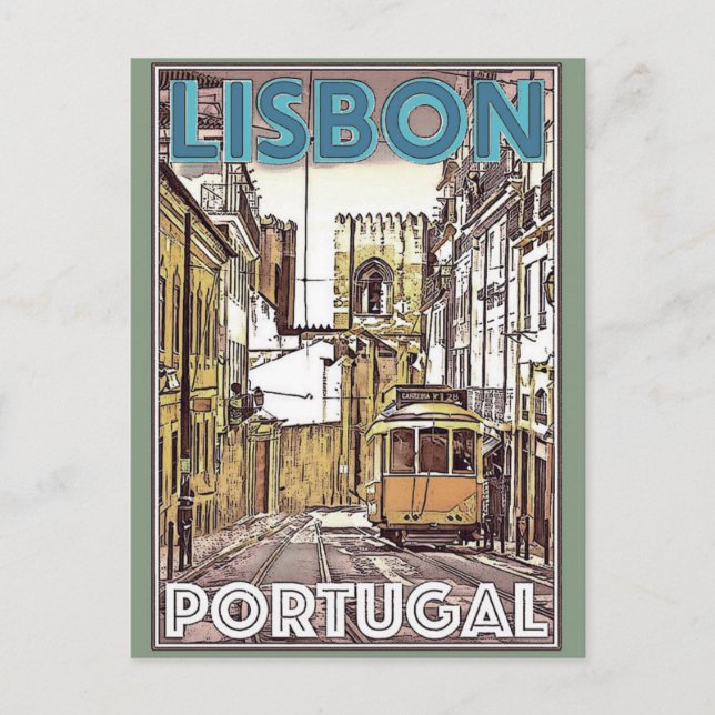 Carte postale Vintage voyage Lisbonne Portugal (Devant)