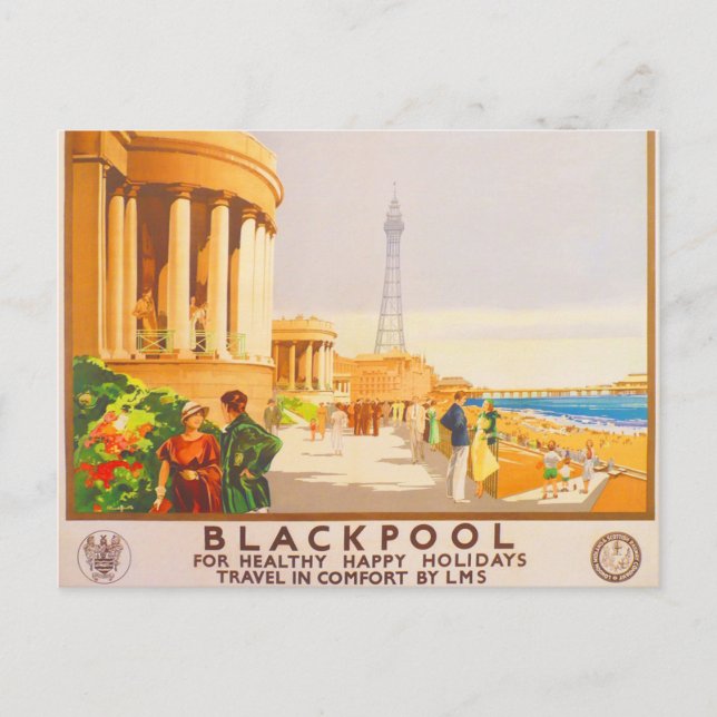 Carte Postale Vintage voyage LMS des chemins de fer britanniques (Devant)