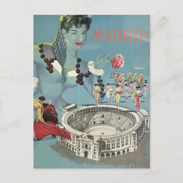 Carte postale Vintage voyage Madrid, Espagne (Devant)