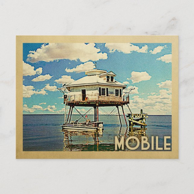 Carte Postale Vintage voyage mobile Alabama (Devant)