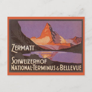 Carte Postale Vintage voyage, Mont Matterhorn en Suisse