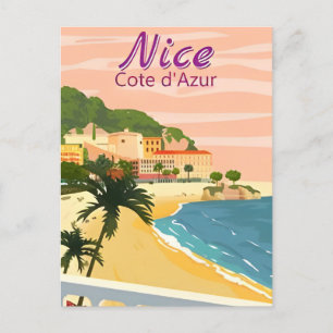 Carte Postale Vintage voyage Nice France cote d'azur retro