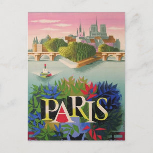 Carte postale Vintage voyage Paris France