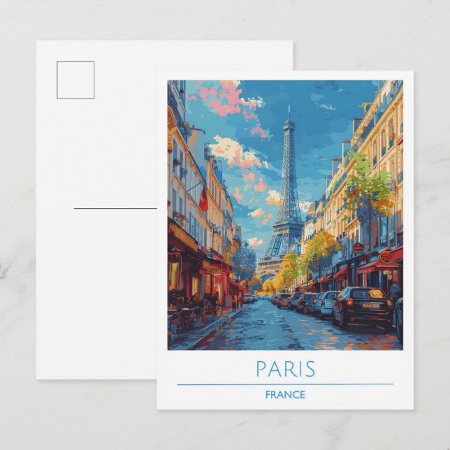 Carte Postale Vintage voyage Paris France (Devant / Derrière)