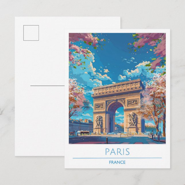 Carte Postale Vintage voyage Paris France (Devant / Derrière)