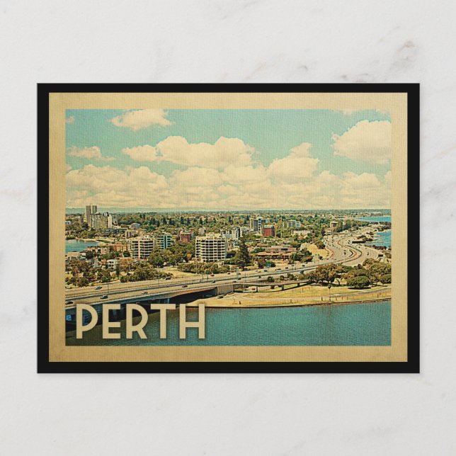 Carte Postale Vintage voyage Perth Australie (Devant)