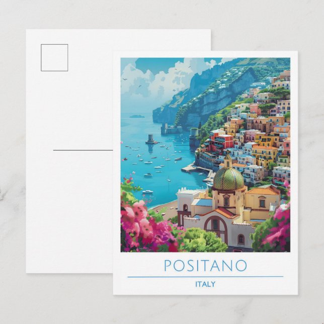 Carte Postale Vintage voyage Positano Italie (Devant / Derrière)