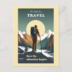 Carte Postale Vintage voyage Randonnée Nature Extérieur