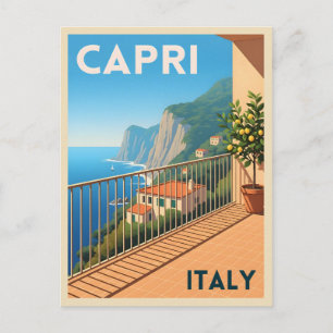 Carte Postale Vintage voyage rétro Capri Italie Paysage Pittores
