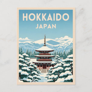 Carte Postale Vintage voyage rétro Hokkaido Japon Pittoresque hi