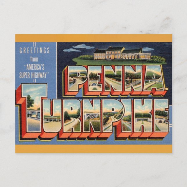 Carte postale Vintage voyage Turnpike Pennsylvania (Devant)