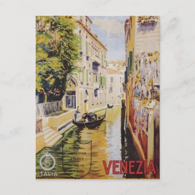 Carte Postale Vintage Voyage Venise, Italie - (Devant)