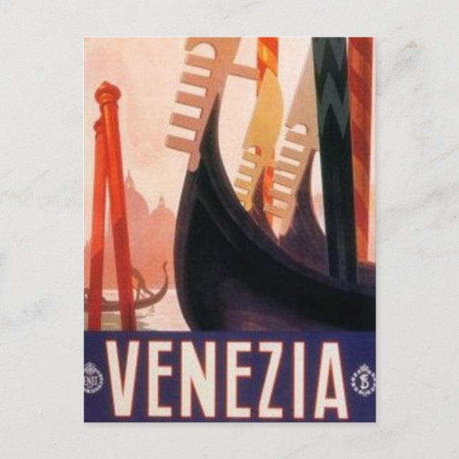 Carte Postale Vintage Voyage Venise, Italie - (Devant)