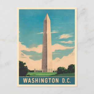 Carte Postale Vintage voyage Washington Monument Retro Pittoresq
