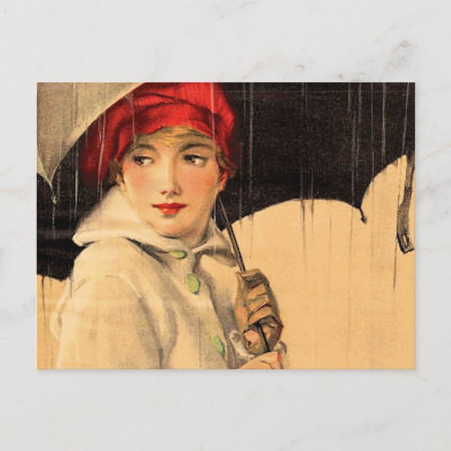 Carte Postale Vintage Walking in the Rain (Devant)