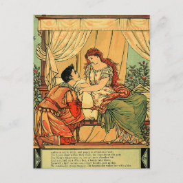 Carte Postale Vintage Walter Crane Dormir Beauté Conte de fée