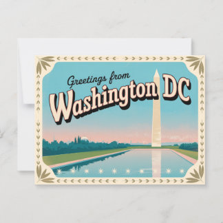 Carte postale vintage Washington DC | Salutations 