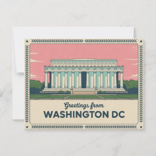 Carte postale vintage Washington DC Salutations