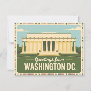 Carte postale vintage Washington DC Salutations